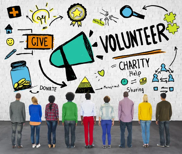 Önkéntes, jótékonysági és adomány fogalma — Stock Fotó