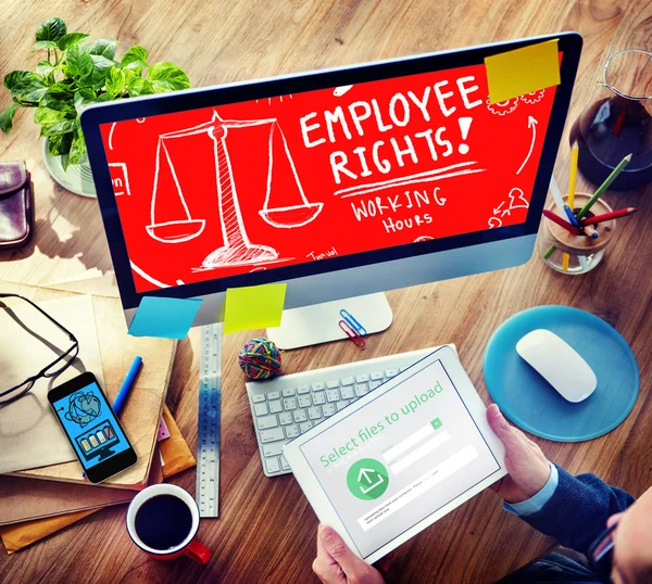 Derechos de los empleados Beneficios de trabajo Competencia de compensación de carrera —  Fotos de Stock