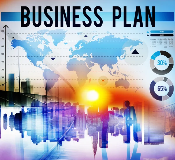 Plan de Negocios Estrategia Concepto de Marketing — Foto de Stock