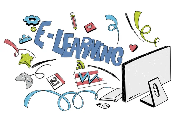 E-tanulás, oktatás, technológia koncepció — Stock Fotó