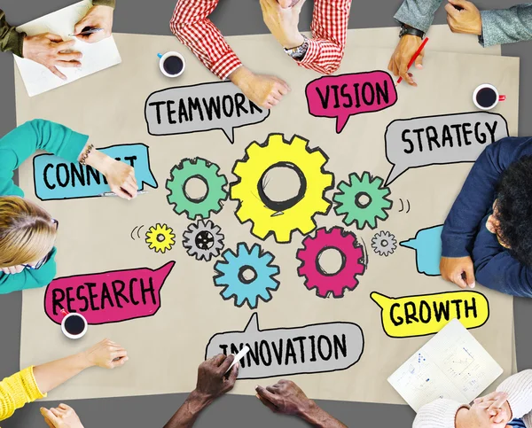 Teamwork Connect Strategy Vision Concept — Stock Photo, Image