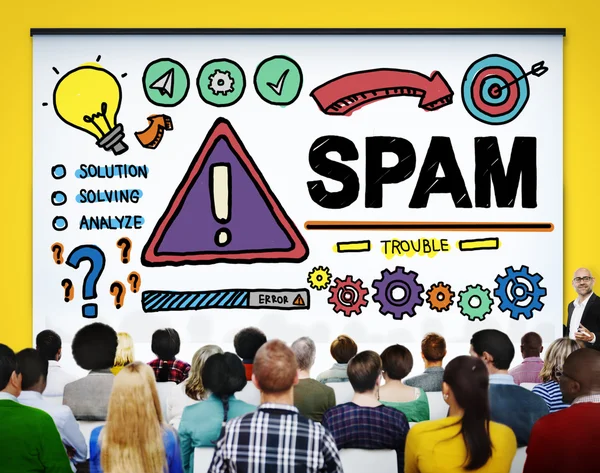 Spam hálózati biztonsági koncepció — Stock Fotó