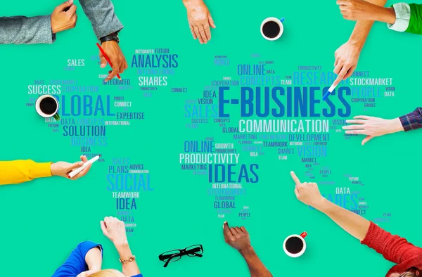 E-Business Ideas Analysis Communication Solution Social Concept — Stock Photo, Image