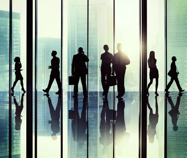Business workers silhouettes — Stock Photo, Image