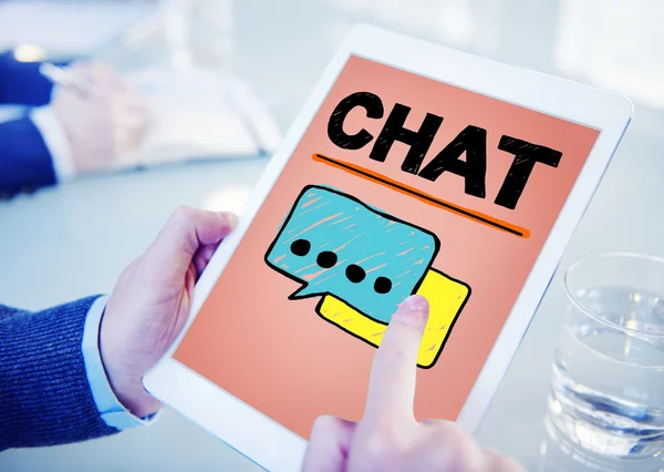 Chat kommunikation, sociala medier koncept — Stockfoto