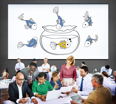 Ofiste çalışan iş adamları