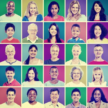 diversity people standing together clipart