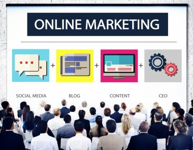 Online pazarlama iş kavramı