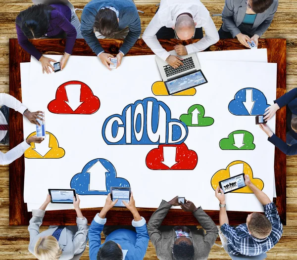 Cloud Link, Concepto de Datos Tecnológicos —  Fotos de Stock