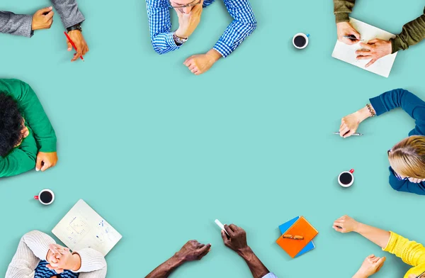 Conceito de reunião de discussão de trabalho em equipe — Fotografia de Stock