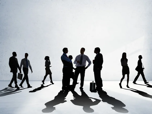 Travailleurs d'entreprise Silhouettes — Photo