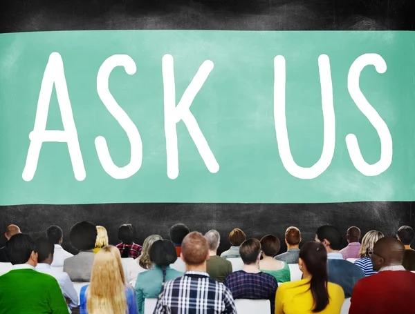 Ask Us Inquiries Questions Concept — Stock Photo, Image