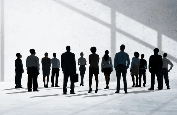 Travailleurs d'entreprise Silhouettes — Photo