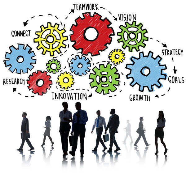 Business workers silhouettes