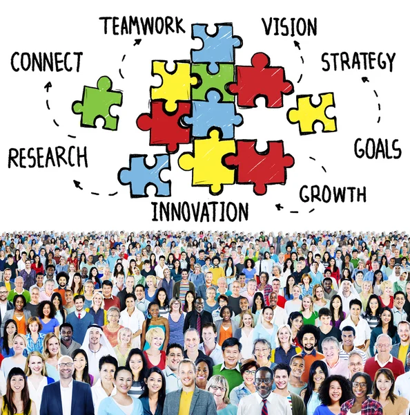 Diversiteit mensen en Teamwork Concept — Stockfoto