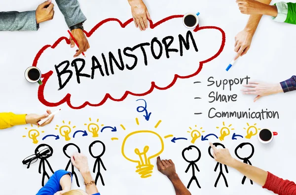 Brainstormen, delen communicatieconcept — Stockfoto
