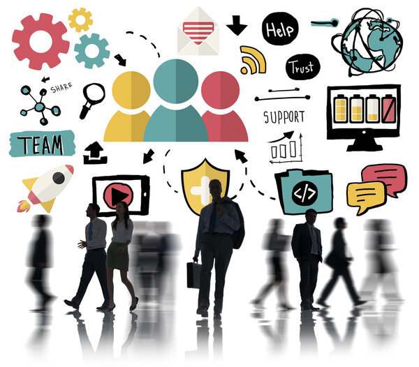 Силуэты деловых людей
