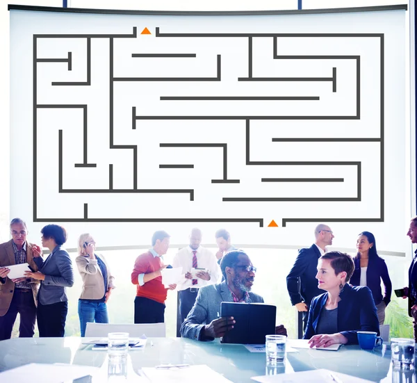 Maze Strategy Success Solution Concept — Stock fotografie