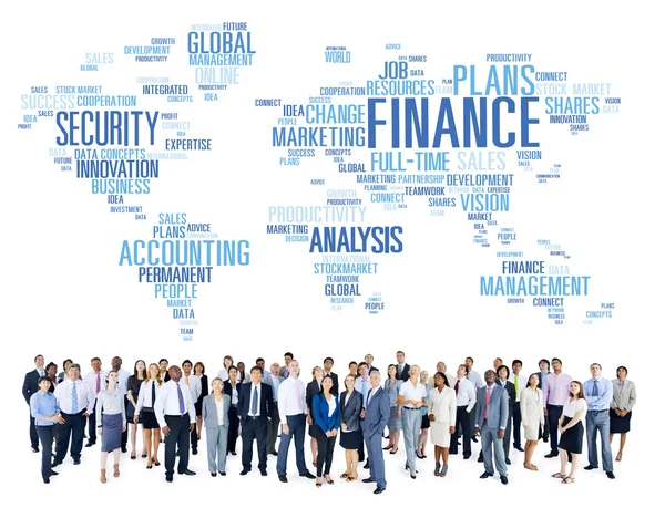 Podnikatelé a koncepce globální finance — Stock fotografie