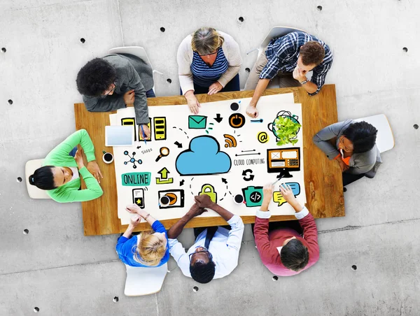 Business People et Cloud Computing Concept — Photo