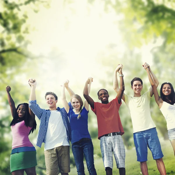 Amigos Celebración Concepto de victoria — Foto de Stock