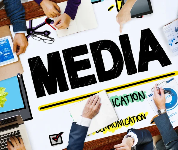 Sociale Media en technologie verbinding — Stockfoto