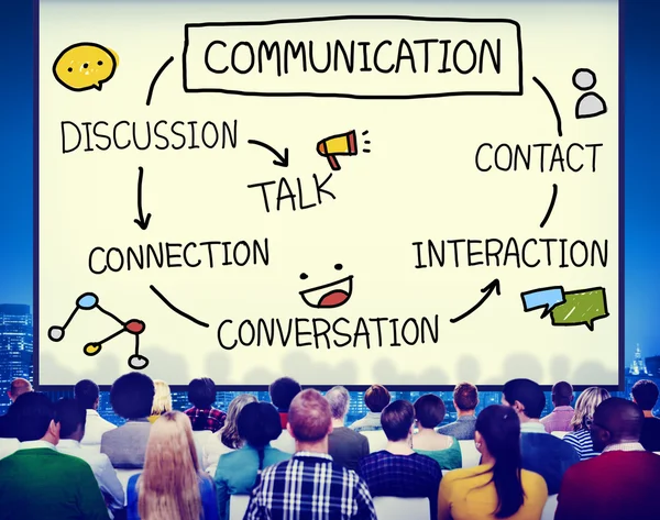 Концепция коммуникации и обсуждения — стоковое фото