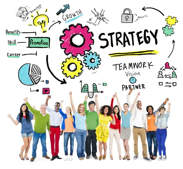 Strategie Teamwork visie Concept — Stockfoto