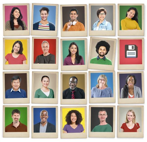 Diversiteit gezichten, communautair Concept — Stockfoto