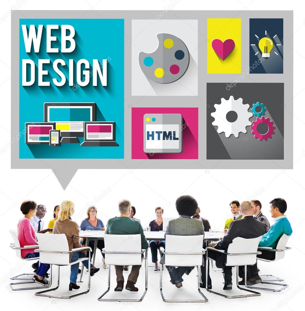 Group of Diversity People and Web Design