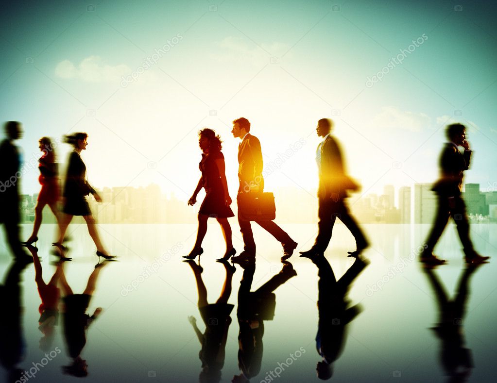 Group of Business People Walking