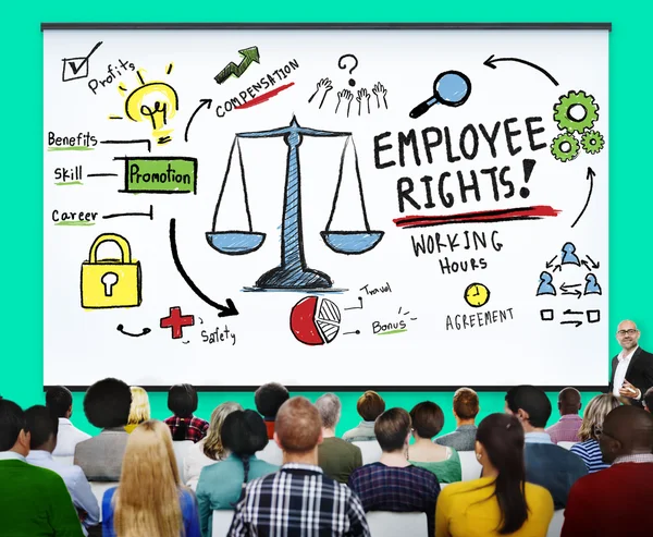 Derechos de los empleados Beneficios de trabajo Competencia de compensación de carrera — Foto de Stock