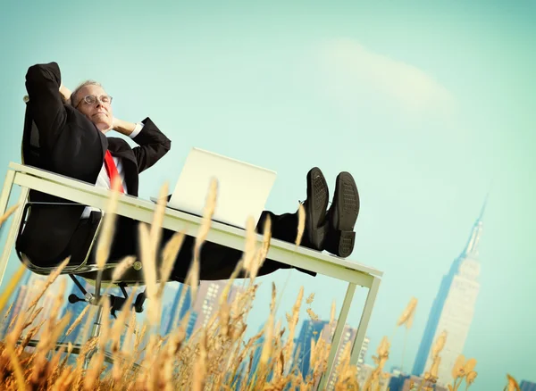 Zakenman ontspanning vrijheid — Stockfoto