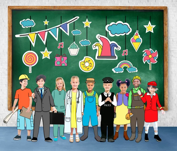 Children and Dream Jobs Occupations — Stock Photo, Image