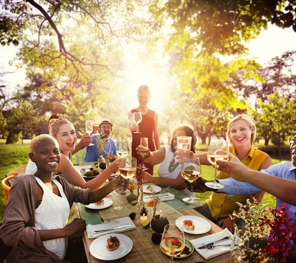 Group people on picnic — Stock Photo, Image