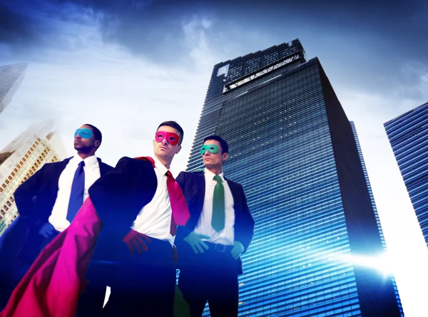 Businessmen in Superhero costumes — Stock Photo, Image