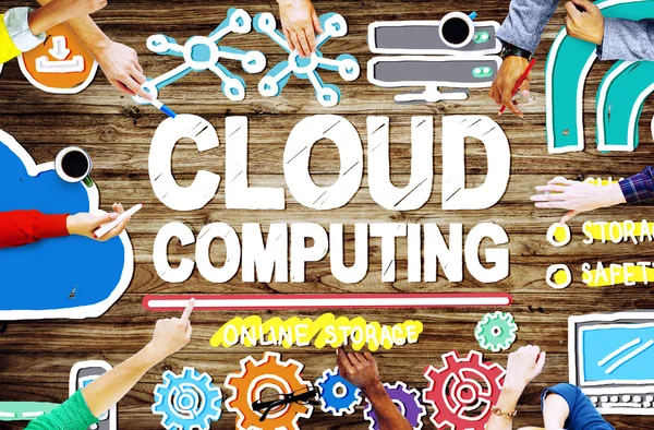 Σύννεφο υπολογιστών έννοιας σύνδεσης — Φωτογραφία Αρχείου