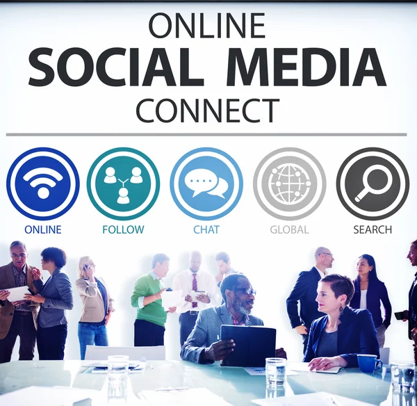 I social media online si collegano — Foto Stock