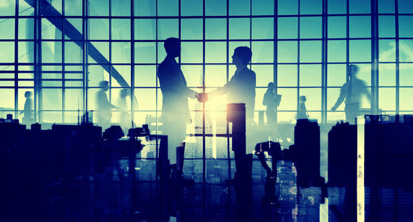 Group of Business People silhouettes, corporate Concept