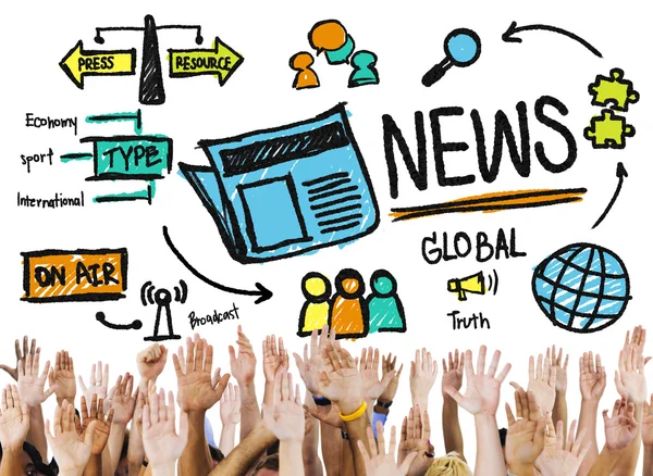 News Giornalismo Informazione Pubblicazione Concetto — Foto Stock