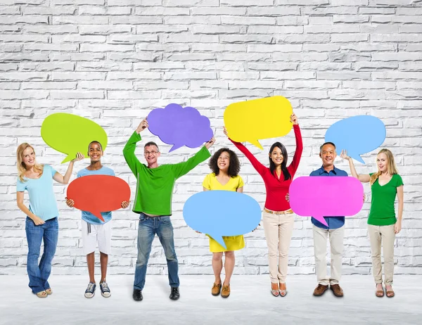 People with speech bubbles. Communication Concept — Stock Photo, Image