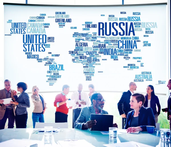 Grupo Empresarios Rusia Mundo Global Países Internacionales Concepto Globalización —  Fotos de Stock