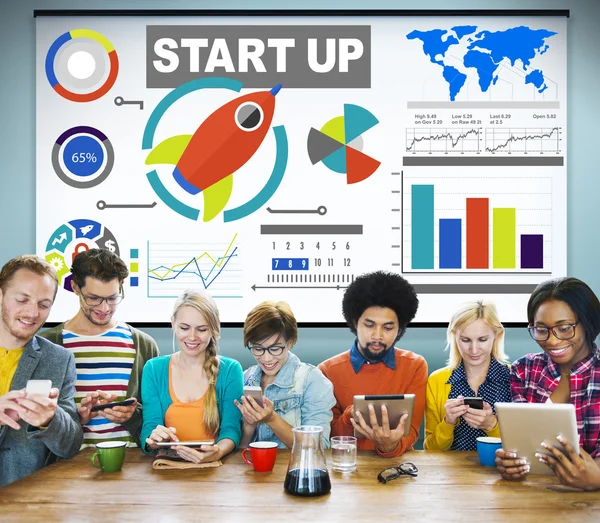 Affärsplan, Start up strategi koncept — Stockfoto