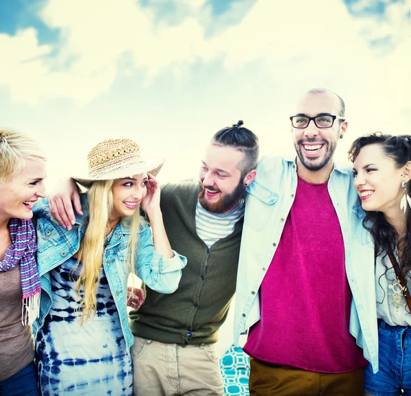 Yaz plaj kavramı bağ arkadaşları