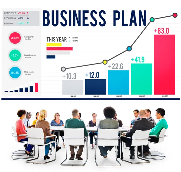 Концепция стратегии бизнес-плана — стоковое фото