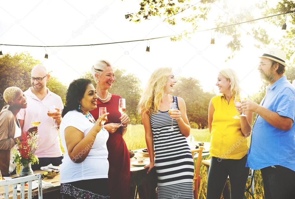 group people on picnic