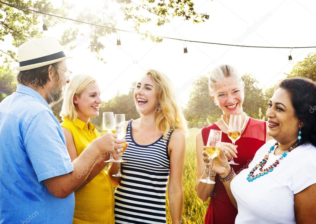 group people on picnic