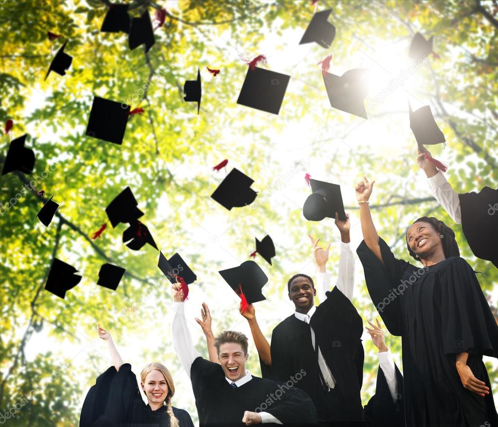 Students Celebrating Graduation Concept