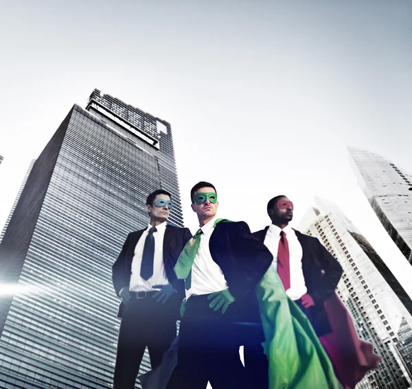 Businessmen in Superhero costumes — Stock Photo, Image