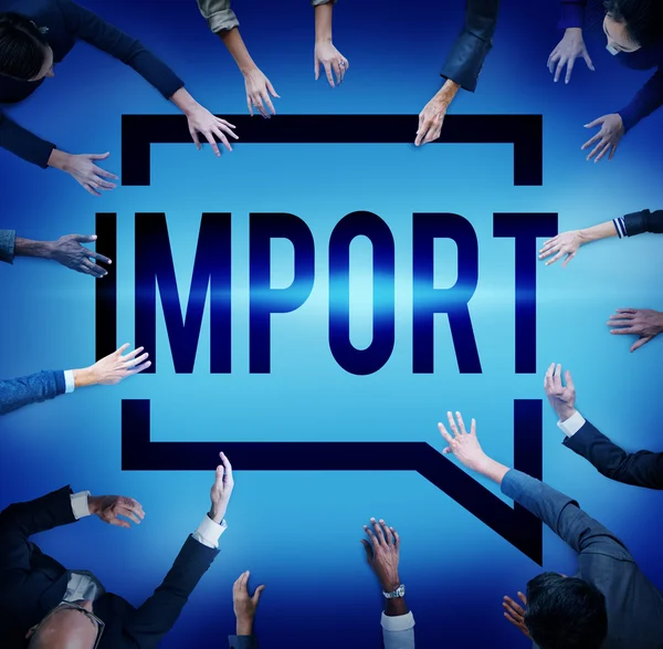 Pessoas de negócios e conceito de importação — Fotografia de Stock